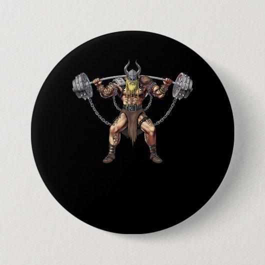 Viking Warrior Fitness Weight Lifting Button (Vorderseite)