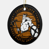 Viking Warrior Helmet Shield Runes of Christmas Keramik Ornament (Links)