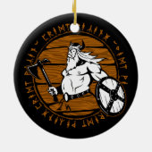 Viking Warrior Helmet Shield Runes of Christmas Keramik Ornament (Hinten)