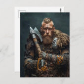 Viking Warrior in Authentic Attire Postkarte (Vorne/Hinten)