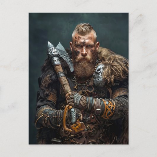 Viking Warrior in Authentic Attire Postkarte (Vorderseite)