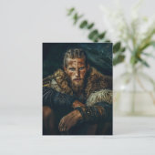 Viking Warrior in Authentic Attire Postkarte (Stehend Vorderseite)