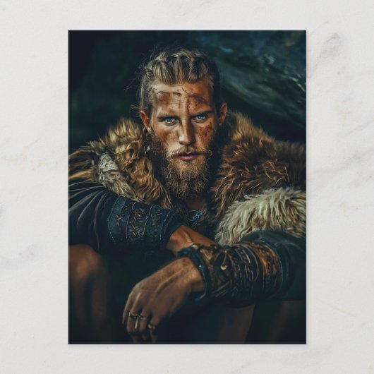 Viking Warrior in Authentic Attire Postkarte (Vorderseite)