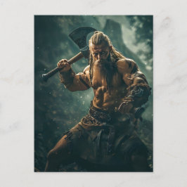 Viking Warrior in Authentic Attire Postkarte
