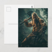 Viking Warrior in Authentic Attire Postkarte (Vorne/Hinten)