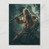 Viking Warrior in Authentic Attire Postkarte (Vorderseite)