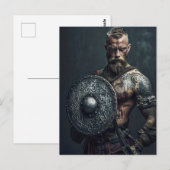 Viking Warrior in Authentic Attire Postkarte (Vorne/Hinten)