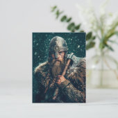 Viking Warrior in Authentic Attire Postkarte (Stehend Vorderseite)