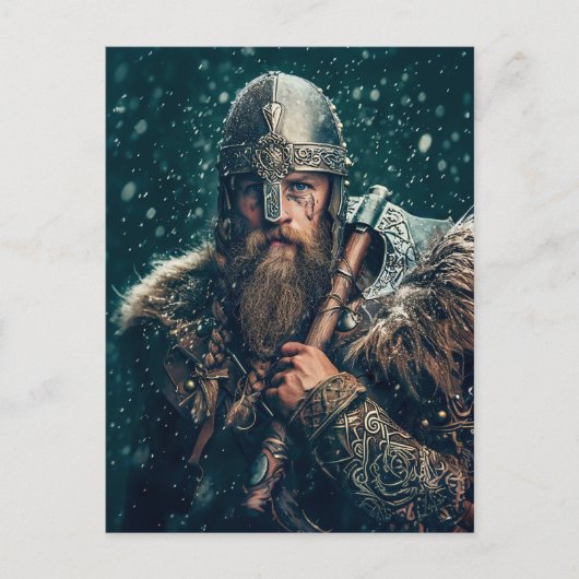 Viking Warrior in Authentic Attire Postkarte (Vorderseite)