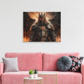 Viking Warrior Knight - Stretched Canvas Print Leinwanddruck (Insitu (Wohnzimmer))