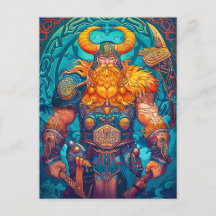 Viking Warrior mit Ax Norse Mythology Comic