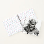Viking Warrior Portrait Painting Historische Art Notizblock (Innenseite)