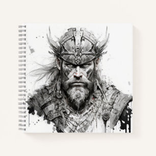Viking Warrior Portrait Painting Historische Art Notizblock