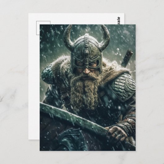 Viking Warrior Postkarte (Vorne/Hinten)