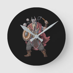 Viking Warrior Runde Wanduhr