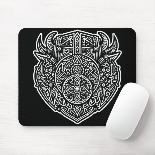 Viking Warrior Shield Mousepad (Mit Mouse)
