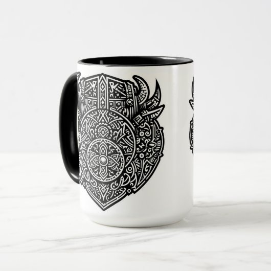 Viking Warrior Shield Tasse (Vorderseite Links)