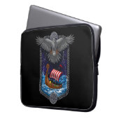 Viking Warrior Ship Raven Laptopschutzhülle (Vorderseite Links)