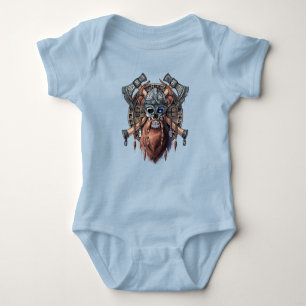 Viking Warrior Skull Baby Strampler
