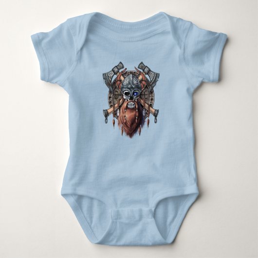 Viking Warrior Skull Baby Strampler (Vorderseite)