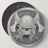 Viking Warrior Skull Button (Vorne & Hinten)