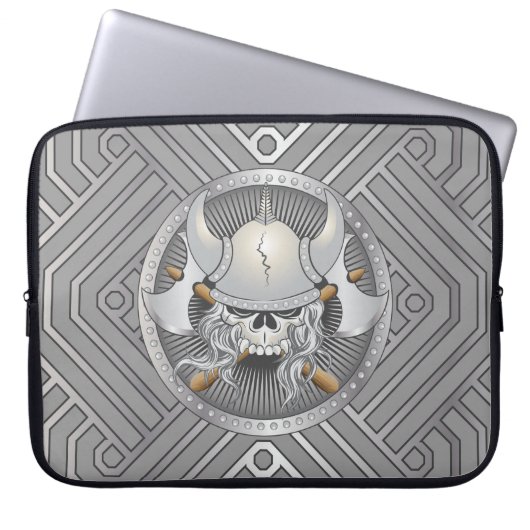 Viking Warrior Skull Laptopschutzhülle (Vorderseite)