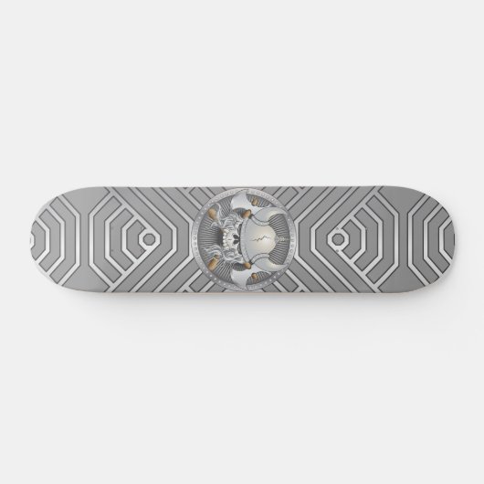 Viking Warrior Skull Skateboard (Horizontal)