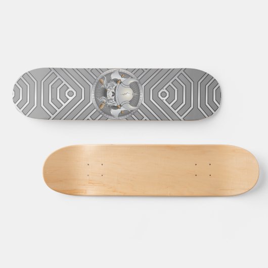 Viking Warrior Skull Skateboard (Horizontal)