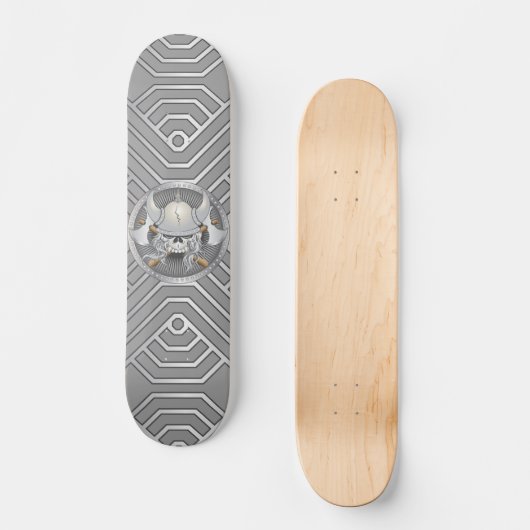 Viking Warrior Skull Skateboard (Vorderseite)
