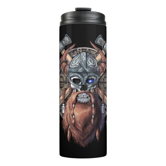 Viking Warrior Skull Thermosbecher (Vorderseite)
