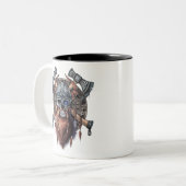 Viking Warrior Skull Zweifarbige Tasse (Vorderseite Links)