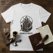 Viking Warrior Valhalla Awaits Valknut Graphic T-Shirt