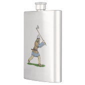 Viking Warrior Wielding Broad Ax Flachmann (Links)