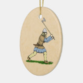 Viking Warrior Wielding Broad Ax Keramikornament (Links)