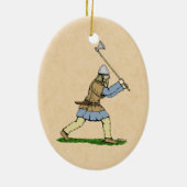 Viking Warrior Wielding Broad Ax Keramikornament (Hinten)