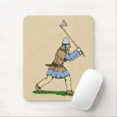 Viking Warrior Wielding Broad Ax Mousepad (Mit Mouse)