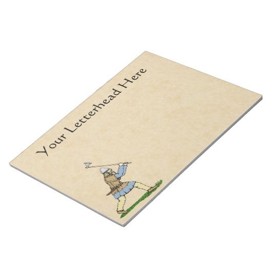 Viking Warrior Wielding Broad Ax Notizblock (angewinkelt)