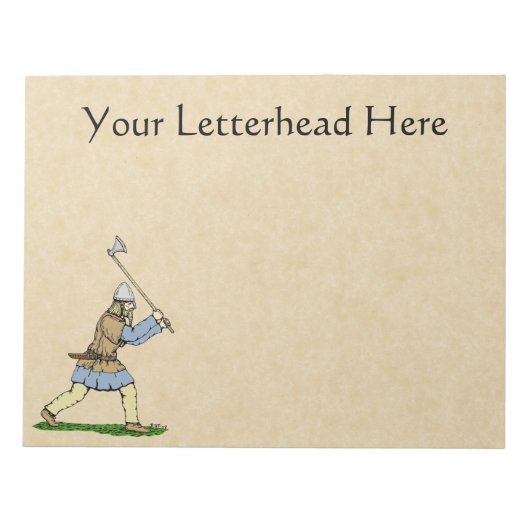 Viking Warrior Wielding Broad Ax Notizblock (Vorderseite)