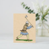 Viking Warrior Wielding Broad Ax Postkarte (Stehend Vorderseite)