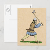 Viking Warrior Wielding Broad Ax Postkarte (Vorne/Hinten)