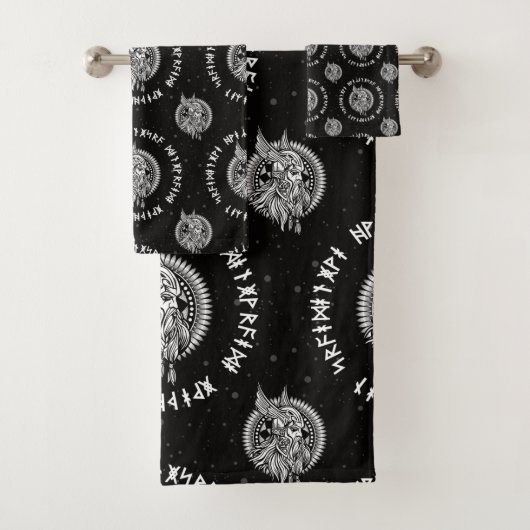 Viking Warrior Winged Helmet Badhandtuch Set (Insitu)