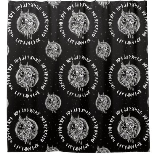 Viking Warrior Winged Helmet Duschvorhang (Vorderseite)