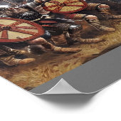 Viking Warriors Ladung in Schlacht Poster (Ecke)