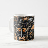 Viking Warriors: Vintages Muster Kaffeetasse (Vorderseite Links)
