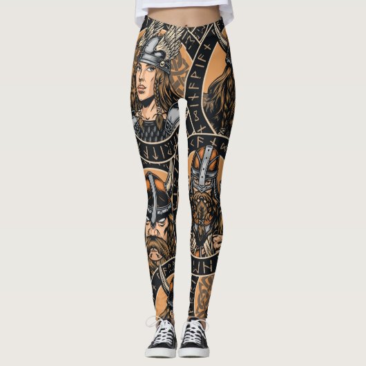 Viking Warriors: Vintages Muster Leggings (Vorderseite)