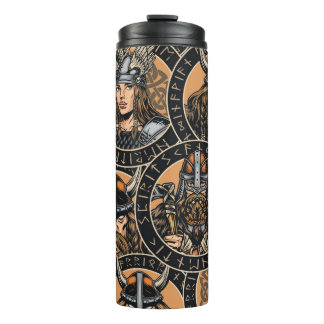 Viking Warriors: Vintages Muster Thermosbecher