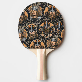 Viking Warriors: Vintages Muster Tischtennis Schläger