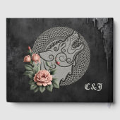 Viking Wolf & Rose. Ein stilisierter Wolfskopf, Gästebuch (Rückseite)