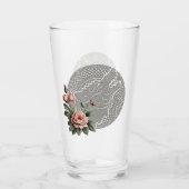 Viking Wolf & Rose. Ein stilisierter Wolfskopf Glas (Rückseite)