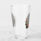 Viking Wolf & Rose. Ein stilisierter Wolfskopf Glas (Links)